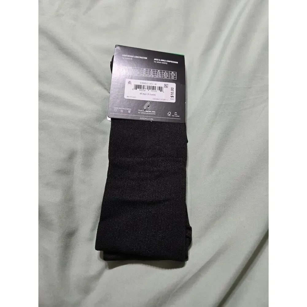 Adidas medium adult black compression soccer socks new with tags